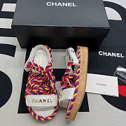 Chanel Multicolor Quilted Leather Cord Platform Sandals - 1