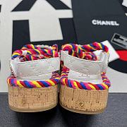 Chanel Multicolor Quilted Leather Cord Platform Sandals - 6