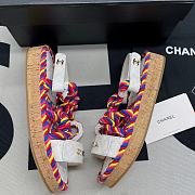 Chanel Multicolor Quilted Leather Cord Platform Sandals - 3