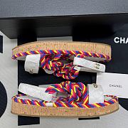 Chanel Multicolor Quilted Leather Cord Platform Sandals - 2