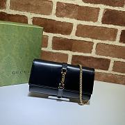 GUCCI JACKIE 1961 CHAIN WALLET BLACK LEATHER 652681 14J0G 1000 - 1