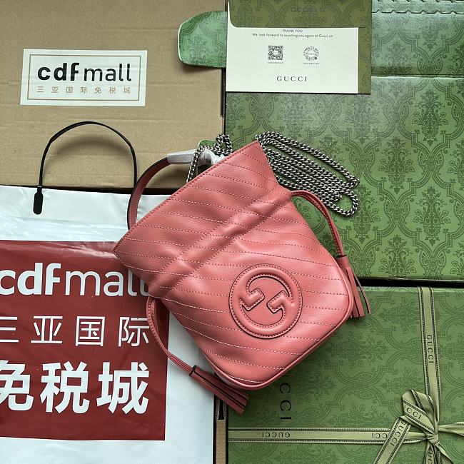 GUCCI BLONDIE MINI BUCKET BAG PINK LEATHER 760313 AACP7 6701 - 1