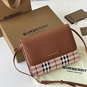 Burberry Check E-canvas and Beige Leather Crossbody Bag 80379151 - 1