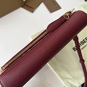 Burberry Check E-canvas and Red Velvet Leather Crossbody Bag 80379151 - 5