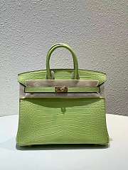 Hermes Birkin Jaune Bougeon Matte Porosus Croc Green 30CM - 1