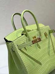 Hermes Birkin Jaune Bougeon Matte Porosus Croc Green 30CM - 5
