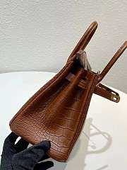Hermes Birkin Jaune Bougeon Matte Porosus Croc Brown 30CM - 2
