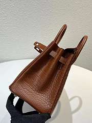 Hermes Birkin Jaune Bougeon Matte Porosus Croc Brown 30CM - 3