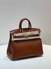 Hermes Birkin Jaune Bougeon Matte Porosus Croc Brown 30CM - 6