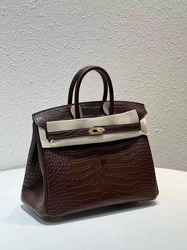 HERMÈS HAVANE MATTE POROSUS CROCODILE BIRKIN 30 - 1
