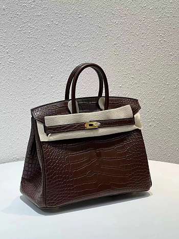HERMÈS HAVANE MATTE POROSUS CROCODILE BIRKIN 30