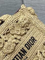 MEDIUM DIOR BOOK TOTE Natural Cannage Raffia - 5