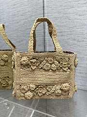 MEDIUM DIOR BOOK TOTE Natural Cannage Raffia - 4