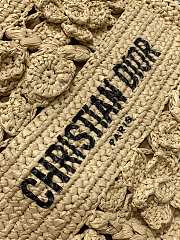 MEDIUM DIOR BOOK TOTE Natural Cannage Raffia - 2