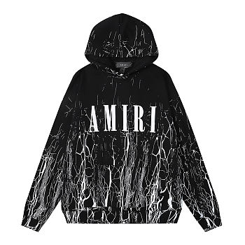 Amiri Black Cracked Dye Hoodie