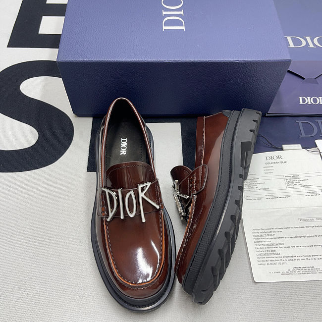 Dior Brown Logo Plaque Slip-on - 1