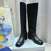 PRADA  Brushed-Leather And Re-Nylon Boots - Black - 4