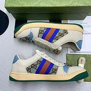 GUCCI WOMEN'S SCREENER SNEAKER Brown and blue GG canvas with crystals - 5