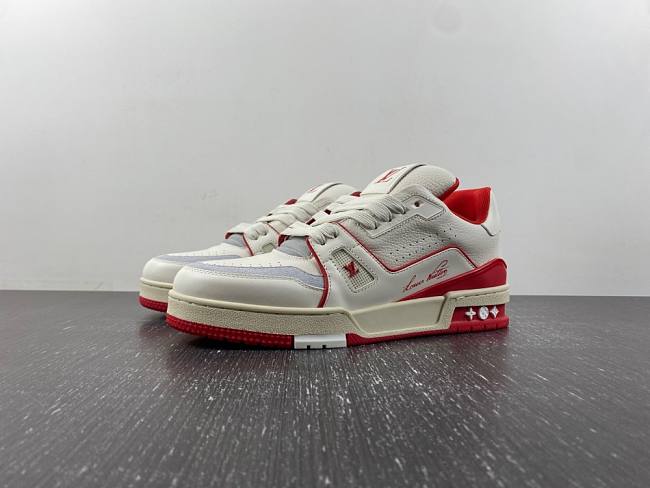 LOUIS VUITTON LV TRAINER '54' WHITE RED  - 1
