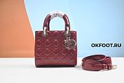 Lady Dior Bag Cherry Red Patent  - 1