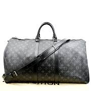 Louis Vuitton Keepall 55 Bandouliere Travel Bag Black - 1