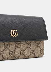 Gucci Bag Marmont Chain Wallet Black Leather Trim - 2