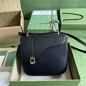 GG Equestrian Inspired Shoulder Bag Black SIZE 21x20x7CM