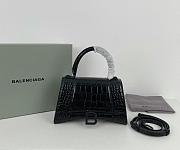 Balenciaga Hourglass Crocodile Black SIZE 23X15X10CM - 1