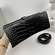 Balenciaga Hourglass Crocodile Black SIZE 23X15X10CM - 3