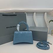 Balenciaga Hourglass Crocodile Blue SIZE 19X13X8CM - 3