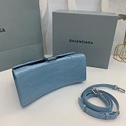 Balenciaga Hourglass Crocodile Blue SIZE 23X15X10CM - 2