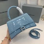 Balenciaga Hourglass Crocodile Blue SIZE 23X15X10CM - 5