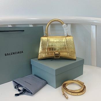 Balenciaga Hourglass Crocodile Gold SIZE 23X15X10CM