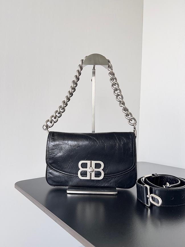 Balenciaga Soft Flap Bag In Black SIZE 23.5X24.8X3CM - 1