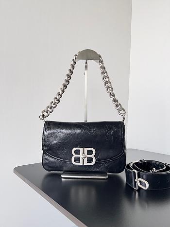 Balenciaga Soft Flap Bag In Black SIZE 23.5X24.8X3CM