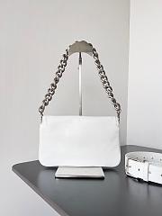 Balenciaga Soft Flap Bag In White SIZE 23.5X24.8X3CM - 6