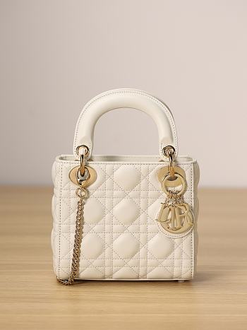 Dior Lady Bag White Milk Pearl Size17x15x7cm