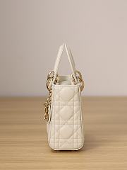 Dior Lady Bag White Milk Pearl Size17x15x7cm - 4