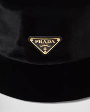Prada Velvet Bucket Hat Black (Gold) - 2