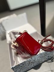 Dior Ladybag Red Patent Cannage Calf Size 20cm - 2