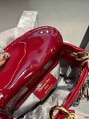 Dior Ladybag Red Patent Cannage Calf Size 20cm - 3
