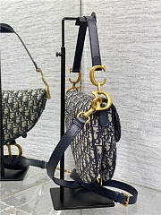Dior Saddle Bag Blue Dior Oblique Jacquard - 5