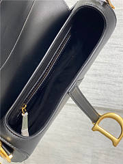 Dior Saddle Bag with Strap Black Grained Calfskin - 2