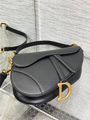 Dior Saddle Bag with Strap Black Grained Calfskin - 3