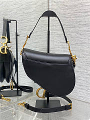 Dior Saddle Bag with Strap Black Grained Calfskin - 4