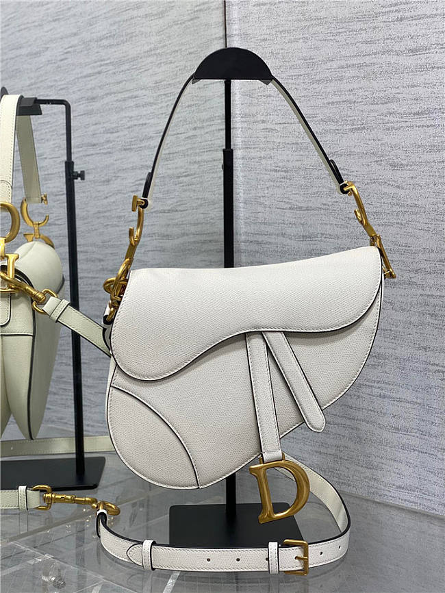 Dior Saddle Bag with Strap Latte Grained Calfskin - 1
