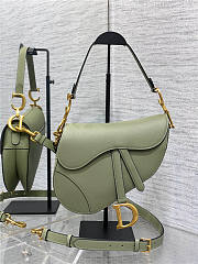 Dior Saddle Bag with Strap Pastel Peyote Green Pearlescent - 1