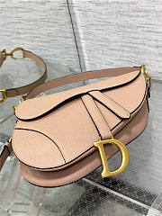 Dior Saddle Bag with Strap Warm Taupe Grained Calfskin - 4