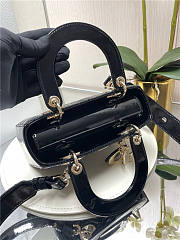 Mini Lady Dior Bag Black Patent Cannage Calfskin - 4