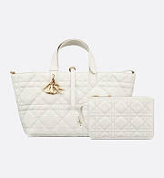 Medium Dior Toujours Bag Latte Macrocannage Calfskin - 2